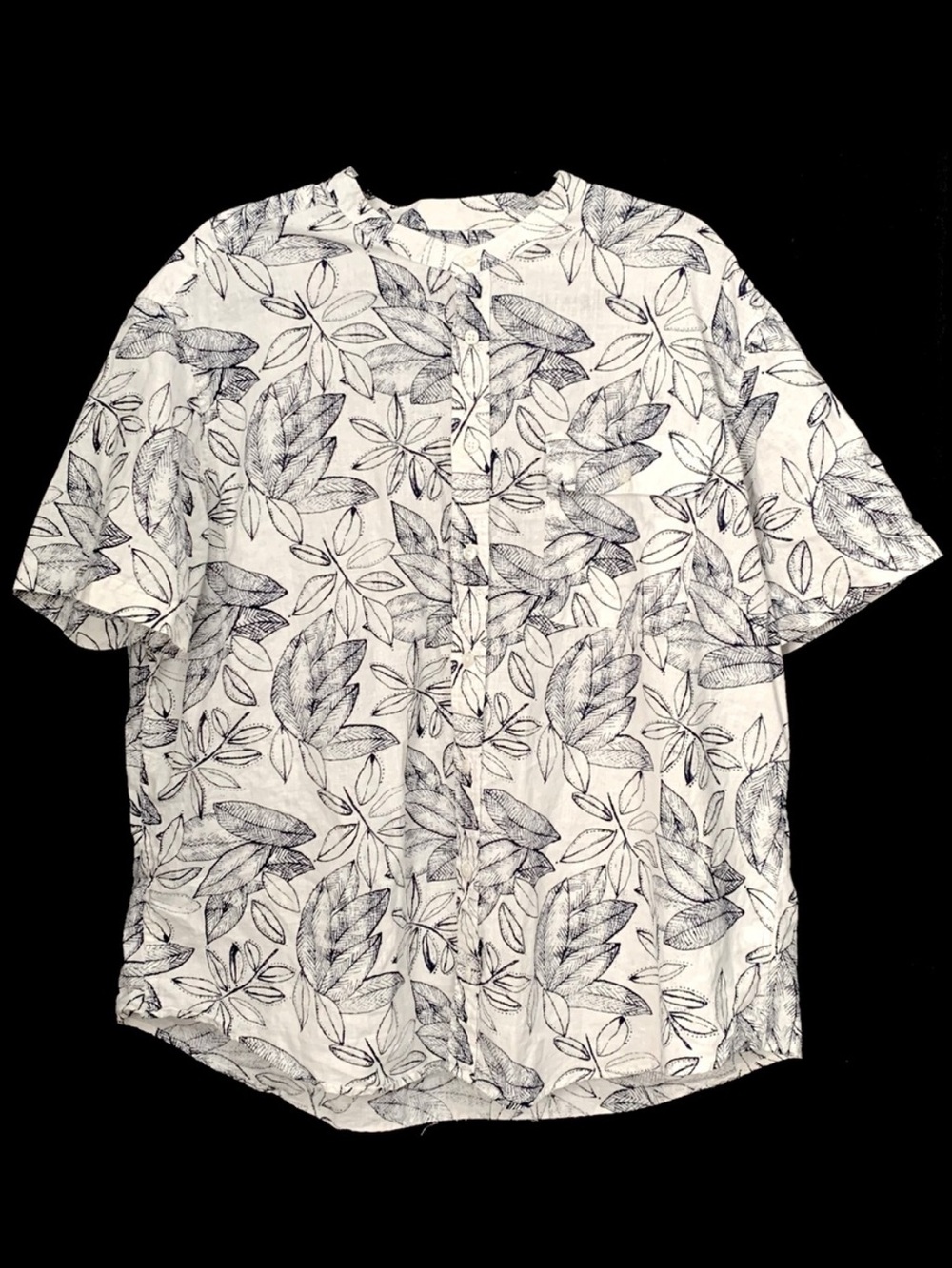 Merona Coastal Linen & Cotton Blend Short Sleeves Buttoned Shirt